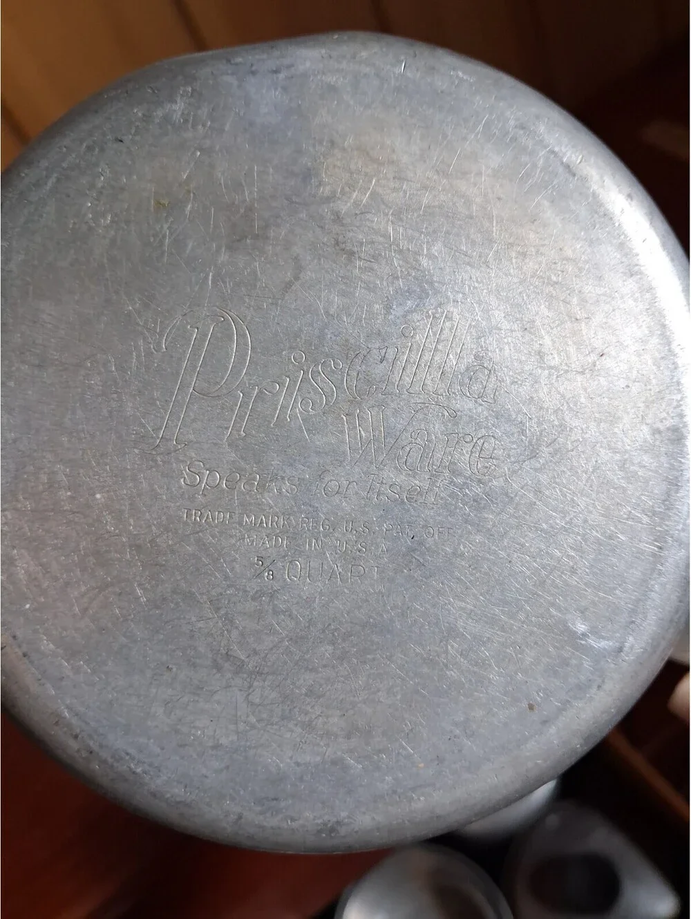 Priscilla Ware Aluminum Pan 5/8 Quart Vtg Cookware USA 2.5 Cup